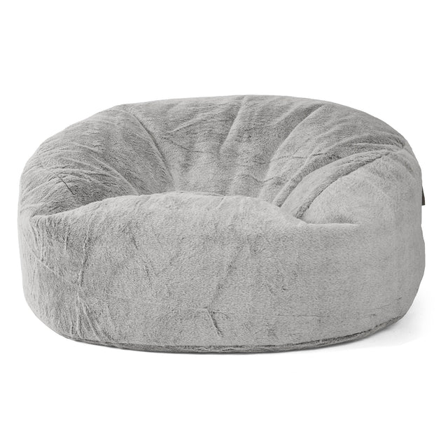 Mammoth Bean Bag Sofa - Fluffy Faux Fur Rabbit Light Grey 01