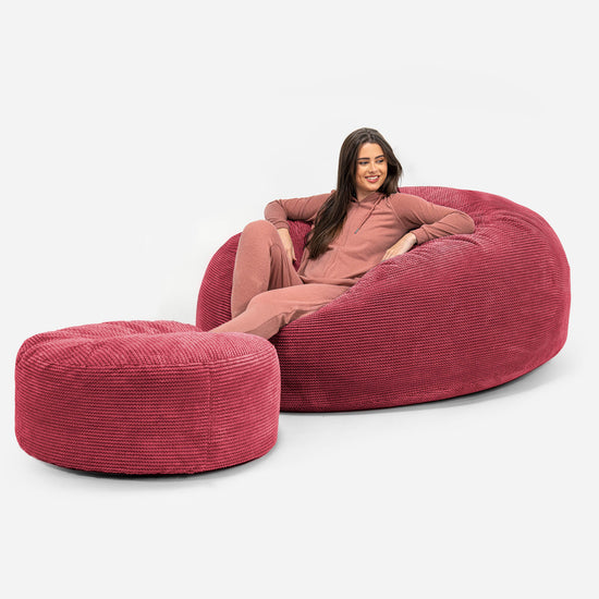 Mega Mammoth Bean Bag - Pom Pom Pastel Red 02