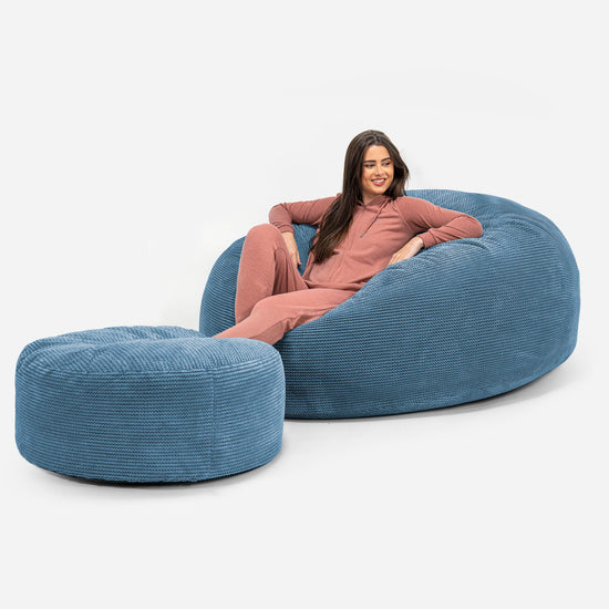 Mega Mammoth Bean Bag - Pom Pom Sky Blue 02