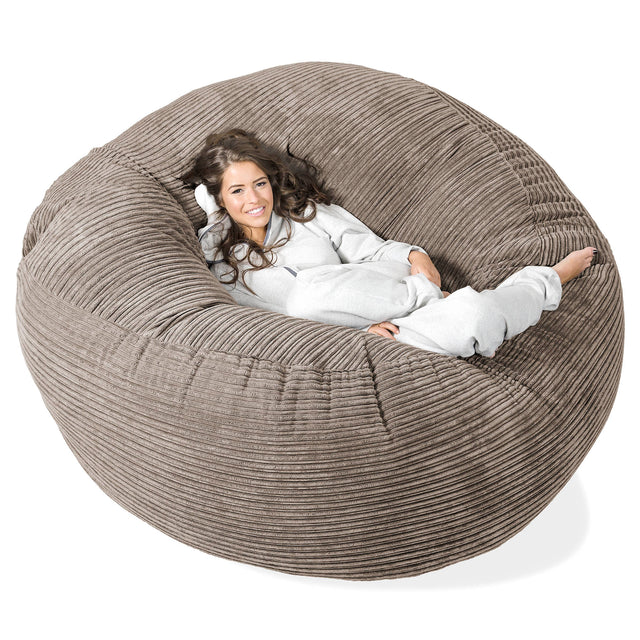 Mega Mammoth Bean Bag Sofa - Cord Dovetail Grey 01