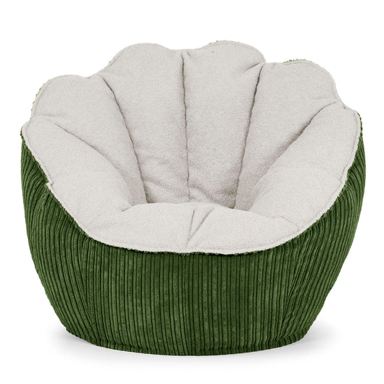 Natalia Sacco Bean Bag Chair - Boucle & Cord Forest Green 01