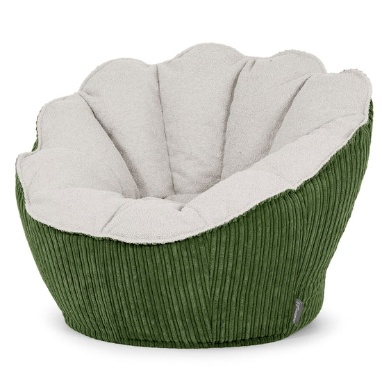 Natalia Sacco Bean Bag Chair - Boucle & Cord Forest Green 02