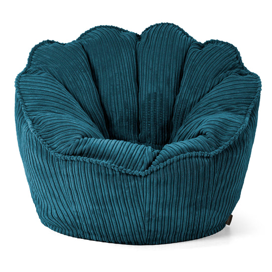 Natalia Sacco Bean Bag Chair - Cord Teal Blue 01