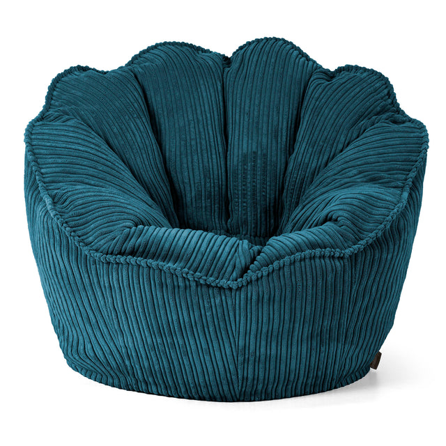 Natalia Sacco Bean Bag Chair - Cord Teal Blue 01
