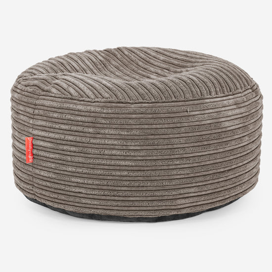 Ottoman Pouf with a Serving Tray - Cord Dovetail Grey 02