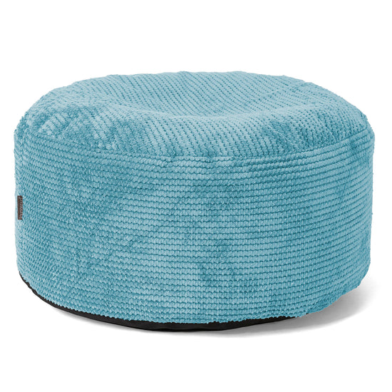 Ottoman Pouf with a Serving Tray - Pom Pom Aegean Blue 02