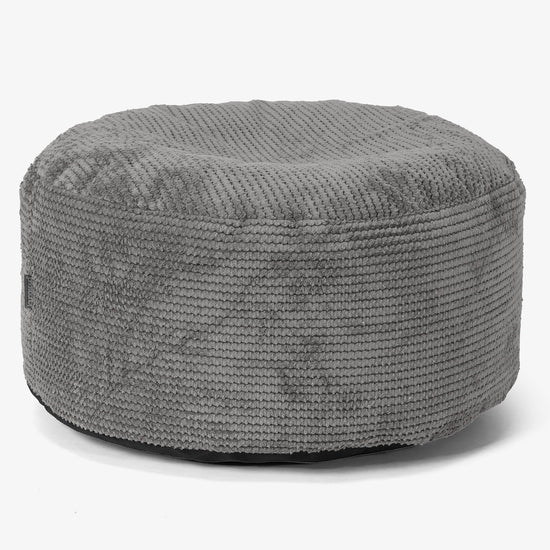 Ottoman Pouf with a Serving Tray - Pom Pom Charcoal Grey 02