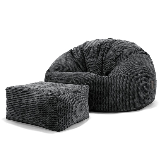 Classic Bean Bag Chair - Pom Pom Black 02