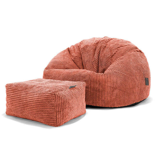 Classic Bean Bag Chair - Pom Pom Pumpkin Orange 02