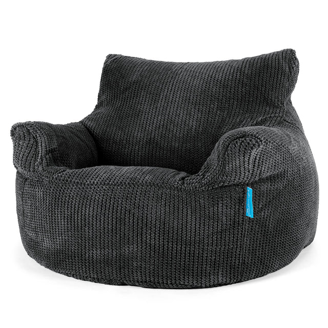Children's Armchair Bean Bag 3-8 yr - Pom Pom Black 01