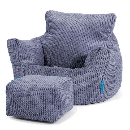 Kids Armchair Bean Bag for Toddlers 1-3 yr - Pom Pom Purple 02