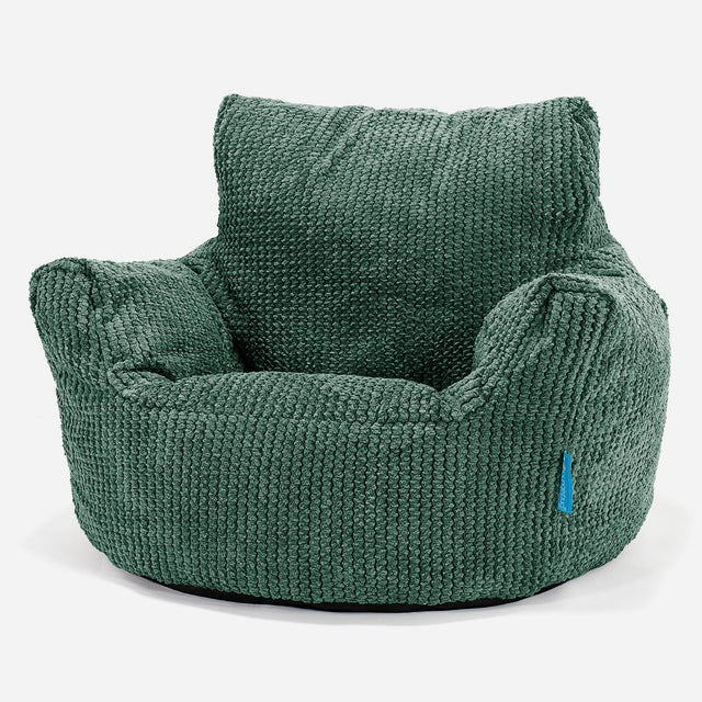 Kids Armchair Bean Bag for Toddlers 1-3 yr - Pom Pom Emerald Green 01