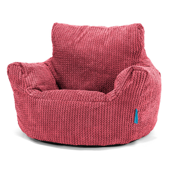 Kids Armchair Bean Bag for Toddlers 1-3 yr - Pom Pom Pastel Red 01