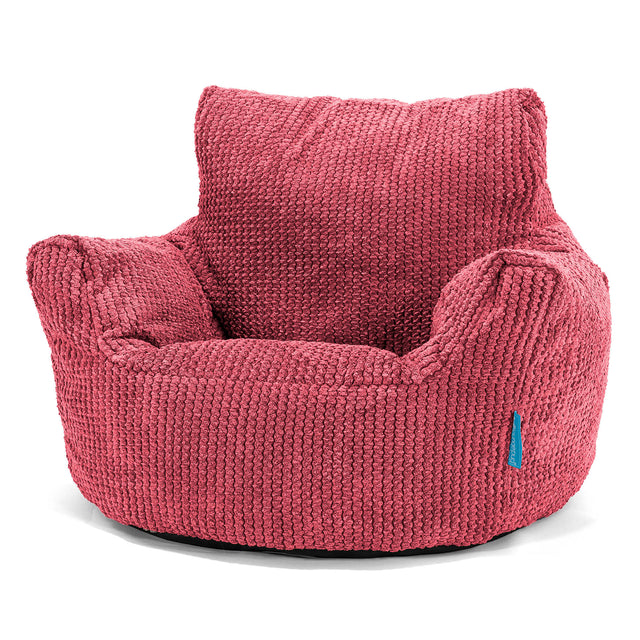 Kids Armchair Bean Bag for Toddlers 1-3 yr - Pom Pom Pastel Red 01