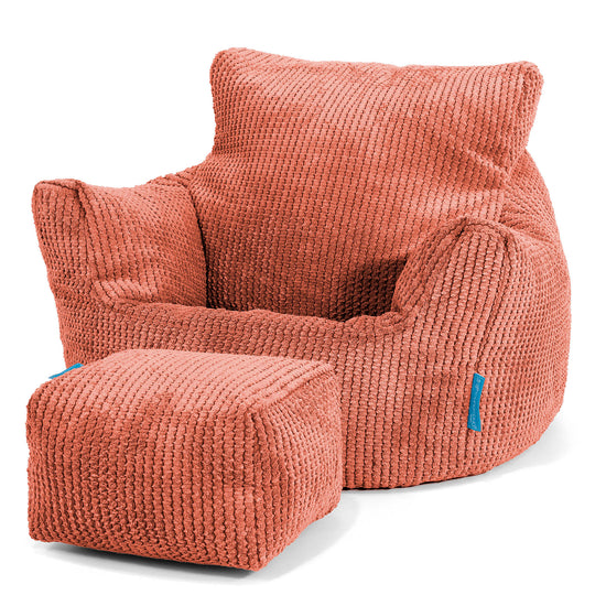 Kids Armchair Bean Bag for Toddlers 1-3 yr - Pom Pom Pumpkin Orange 02