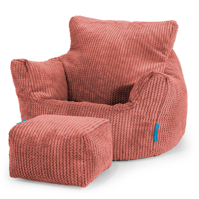 Kids Armchair Bean Bag for Toddlers 1-3 yr - Pom Pom Pumpkin Orange 02