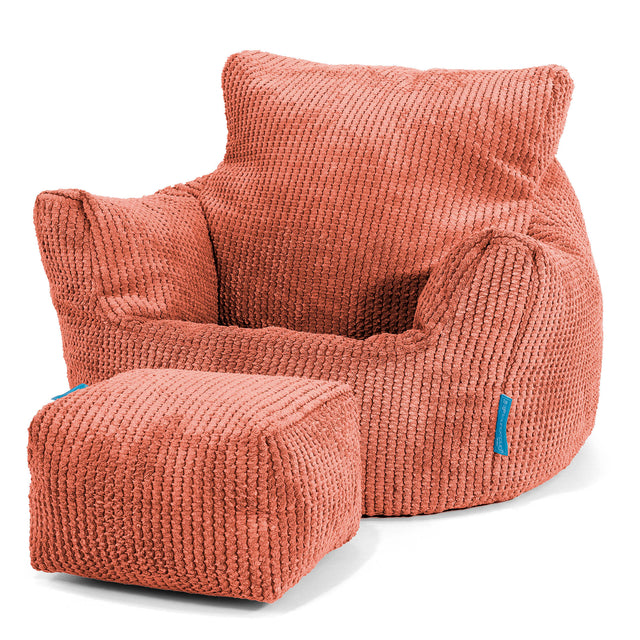 Kids Armchair Bean Bag for Toddlers 1-3 yr - Pom Pom Pumpkin Orange 02