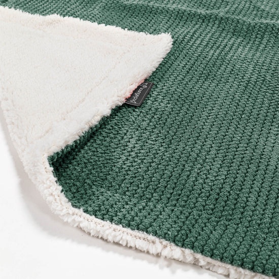 Sherpa Throw / Blanket - Pom Pom Emerald Green 01