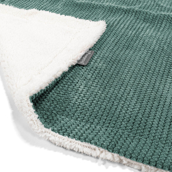 Sherpa Throw / Blanket - Pom Pom Emerald Green 01