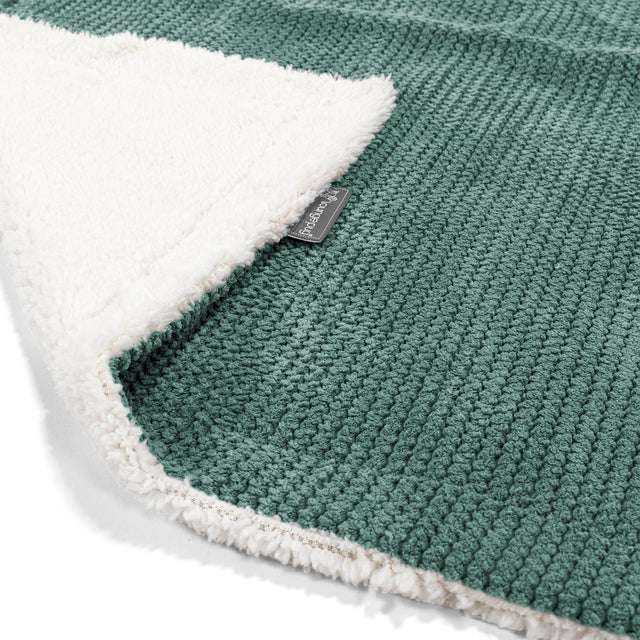 Sherpa Throw / Blanket - Pom Pom Emerald Green 01