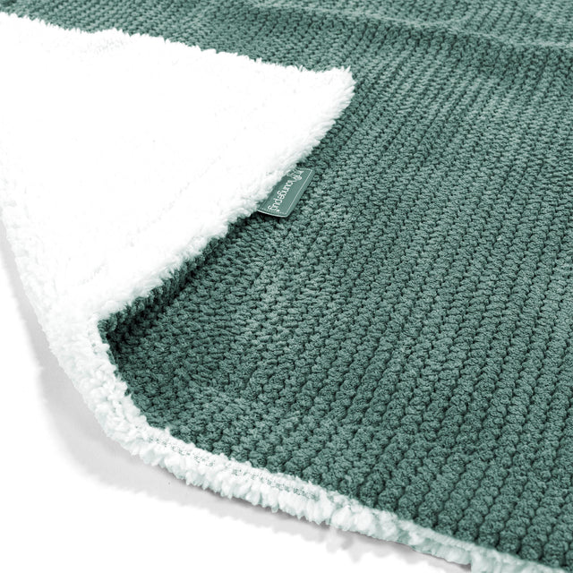 Sherpa Throw / Blanket - Pom Pom Emerald Green 01