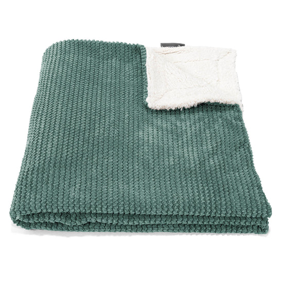 Sherpa Throw / Blanket - Pom Pom Emerald Green 02