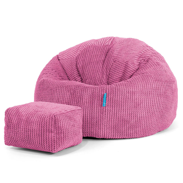 Classic Kids Bean Bag Chair 1-5 yr - Waffle Cord Pink 02