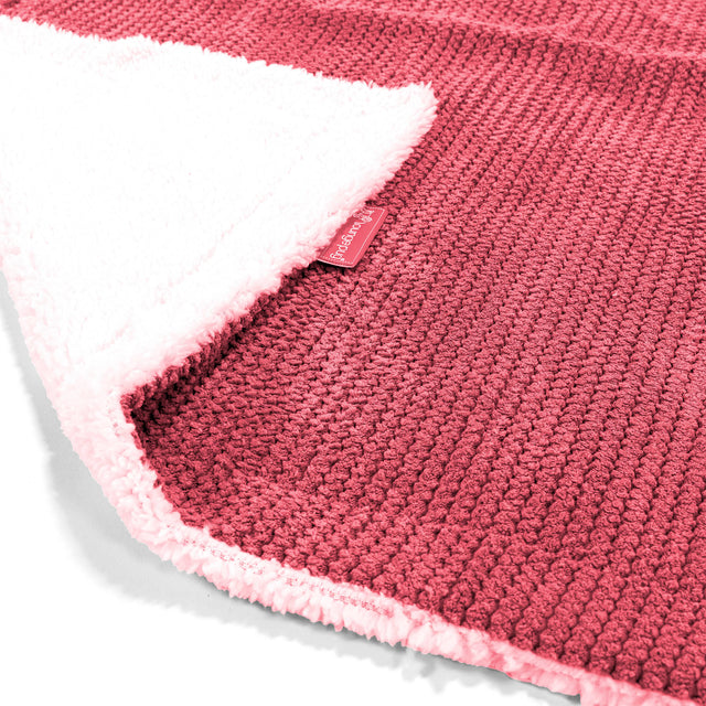 Sherpa Throw / Blanket - Pom Pom Pastel Red 01