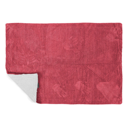 Sherpa Throw / Blanket - Pom Pom Pastel Red 03