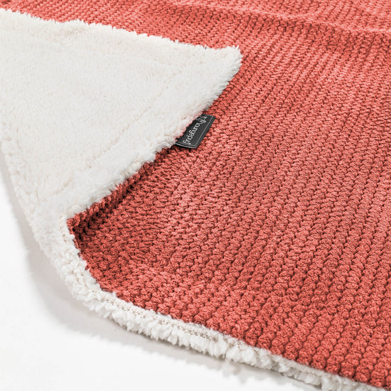 Sherpa Throw / Blanket - Pom Pom Pumpkin Orange 01