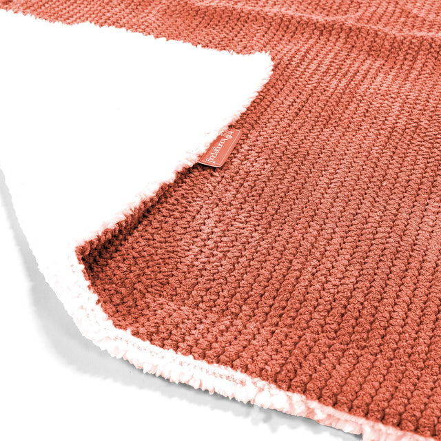 Sherpa Throw / Blanket - Pom Pom Pumpkin Orange 01
