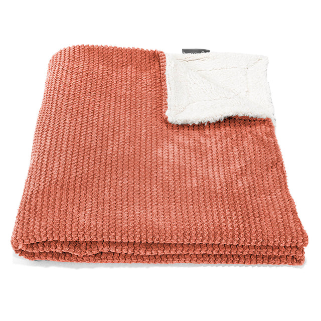 Sherpa Throw / Blanket - Pom Pom Pumpkin Orange 02