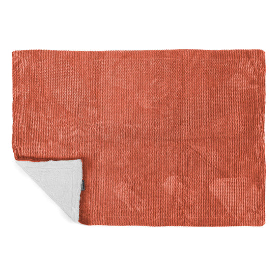 Sherpa Throw / Blanket - Pom Pom Pumpkin Orange 03