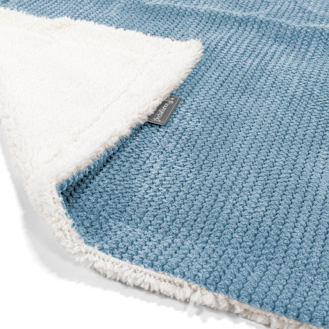 Sherpa Throw / Blanket - Pom Pom Sky Blue 01