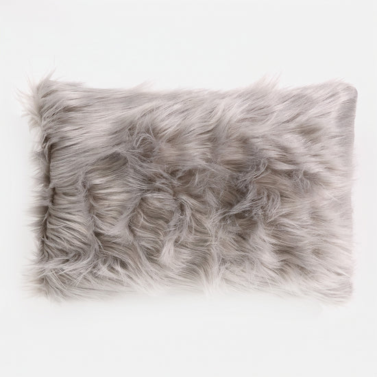Rectangular Scatter Cushion Cover 35 x 50cm - Mongolian Fur Grey 01