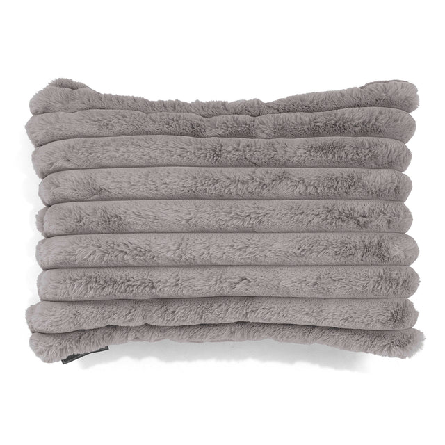 Rectangular Scatter Cushion Cover 35 x 50cm - Ultra Plush Cord Grey 01
