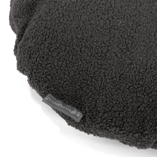 Round Scatter Cushion Cover 50cm - Boucle Graphite Grey 02