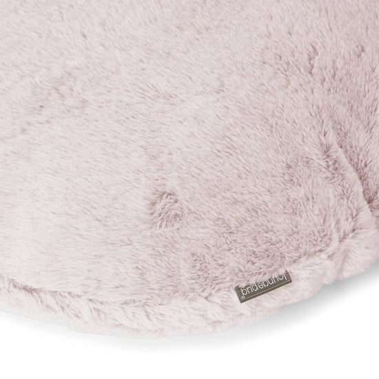 Round Scatter Cushion Cover 50cm - Fluffy Faux Fur Rabbit Dusty Pink 02