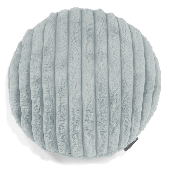 Round Scatter Cushion Cover 50cm - Ultra Plush Cord Duck Egg Blue 01