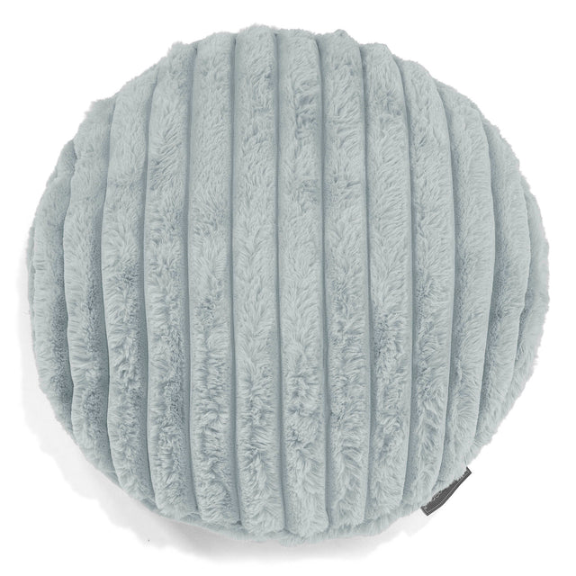 Round Scatter Cushion Cover 50cm - Ultra Plush Cord Duck Egg Blue 01