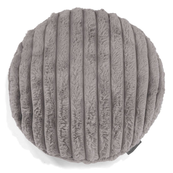 Round Scatter Cushion Cover 50cm - Ultra Plush Cord Grey 01