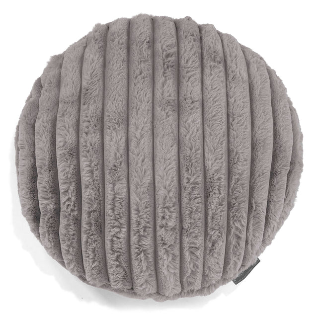 Round Scatter Cushion Cover 50cm - Ultra Plush Cord Grey 01