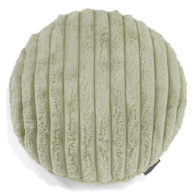 Round Scatter Cushion Cover 50cm - Ultra Plush Cord Sage Green 01