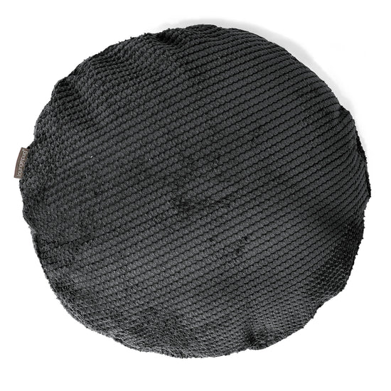 Round Scatter Cushion Cover 50cm - Pom Pom Black 01