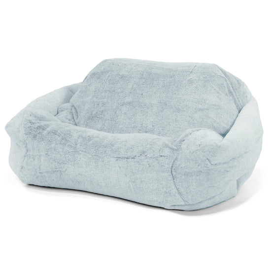 Sabine Bean Bag Armchair - Fluffy Faux Fur Rabbit Dusty Blue 01