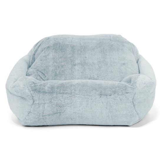 Sabine Bean Bag Armchair - Fluffy Faux Fur Rabbit Dusty Blue 02