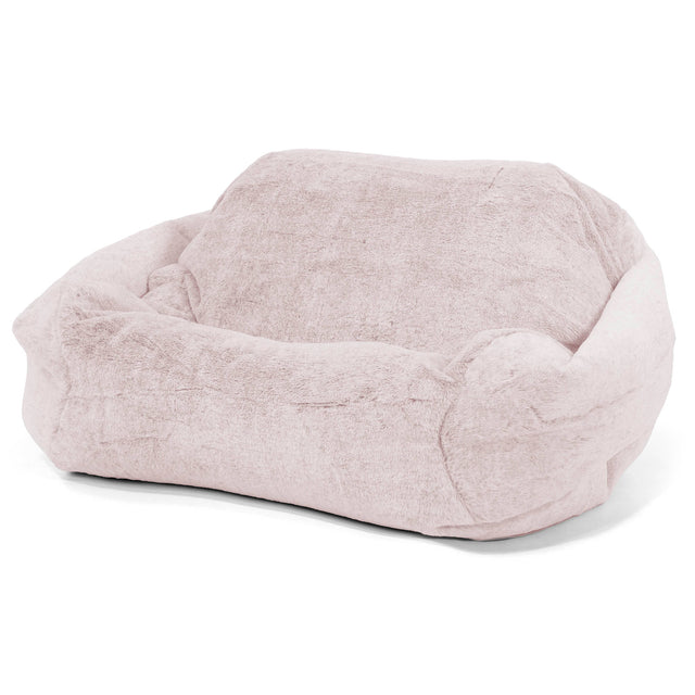 Sabine Bean Bag Armchair - Fluffy Faux Fur Rabbit Dusty Pink 01