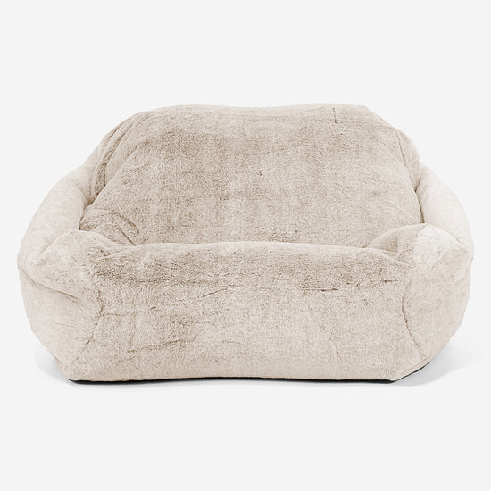 Sabine Bean Bag Armchair - Fluffy Faux Fur Rabbit White 02