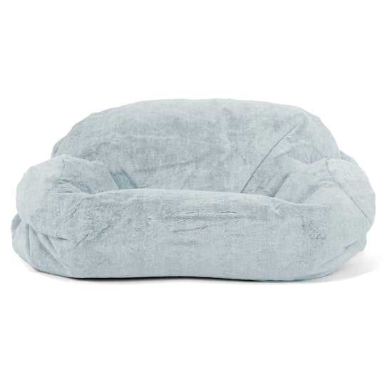 Sabine Bean Bag Sofa - Fluffy Faux Fur Rabbit Dusty Blue 02