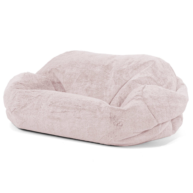 Sabine Bean Bag Sofa - Fluffy Faux Fur Rabbit Dusty Pink 01